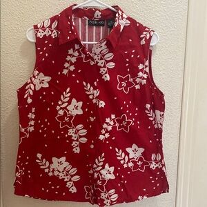 Style & Co. Red Floral Women's Top